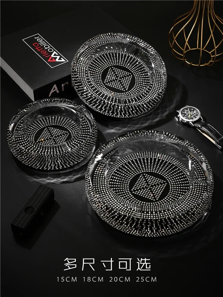 

Хрустальная стеклянная пепельница, креативная большая пепельница со звездой и бриллиантами, домашняя гостиная, офис, обеденный стол, украшения для дома