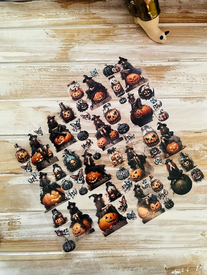 1Loop SCS Studio Vintage Solo Quest Girl Halloween Washi PET Tape for Card Making Decoration DIY Scrapbooking Plan Stickers