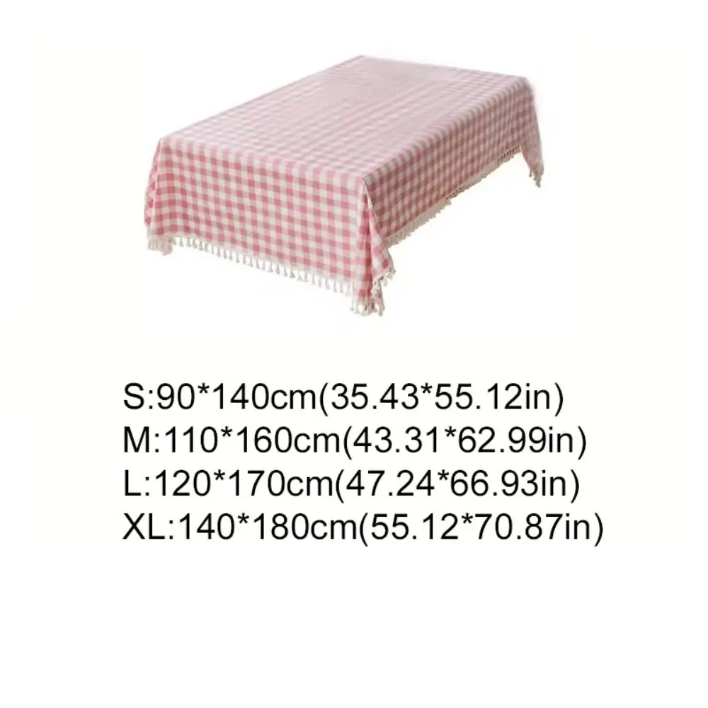 Table Decor Linen Plaid Tablecloth Waterproof Antifouling Table Runner Rectangular Pastoral Style Desk Cover Dining Room