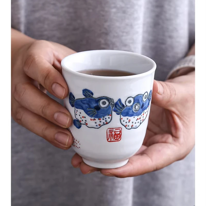 Keramiktasse im japanischen Stil, handbemalt, für Zuhause, Teetasse, japanische Küche, Keramikkaffee
