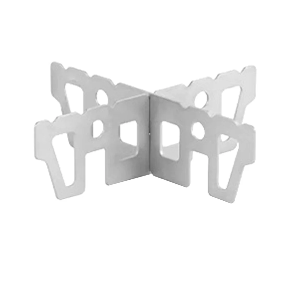 

1 set Titanium Stove Stand Portable Outdoor Stove Rack For Camping Alcohol Burner Multi-Function Pot Holder Hollow Serrated