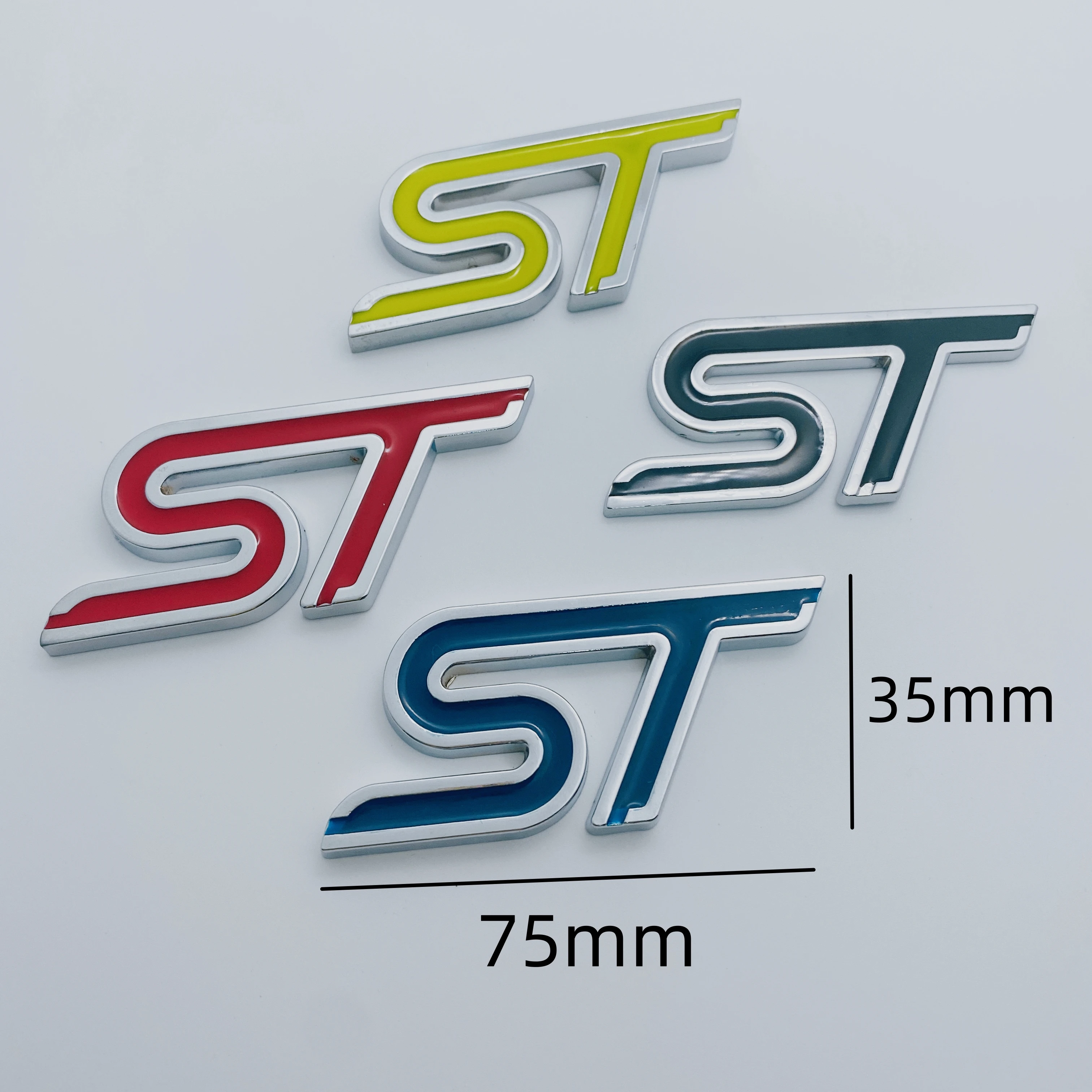 

ABS Chrome Car Sticker Sport Emblem Auto Badge Decal For F0rd ST Logo Fiesta Ecosport 2009 - 2015 Focus Car Styling Accessories