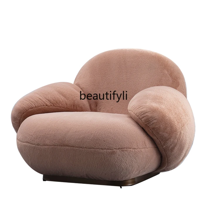 Single Sofa Light Luxury Pear Tatami Living Room Balcony Leisure Chair Modern Simple Lazy Sofa