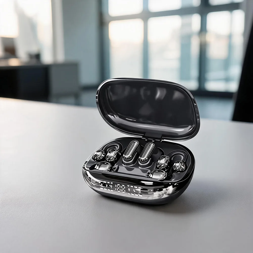 3-in-1 Wireless Earbuds Noise Reduction Reverse Charging Comfortable Ear Clip Wireless Earphones For Sleeping & Gaming