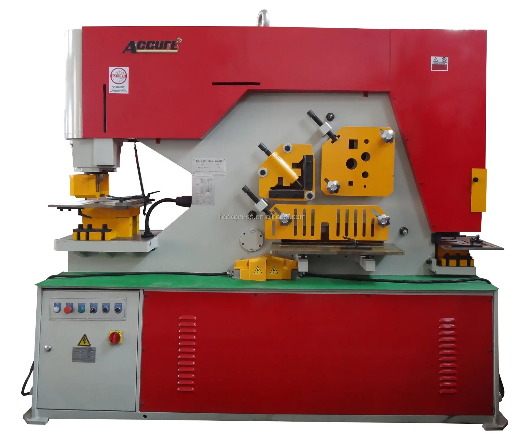 60T CNC Hydraulic Ironworker Hine Hiw-45 Pneumatic Punching Iron Worker Metal Sheet Stamping New