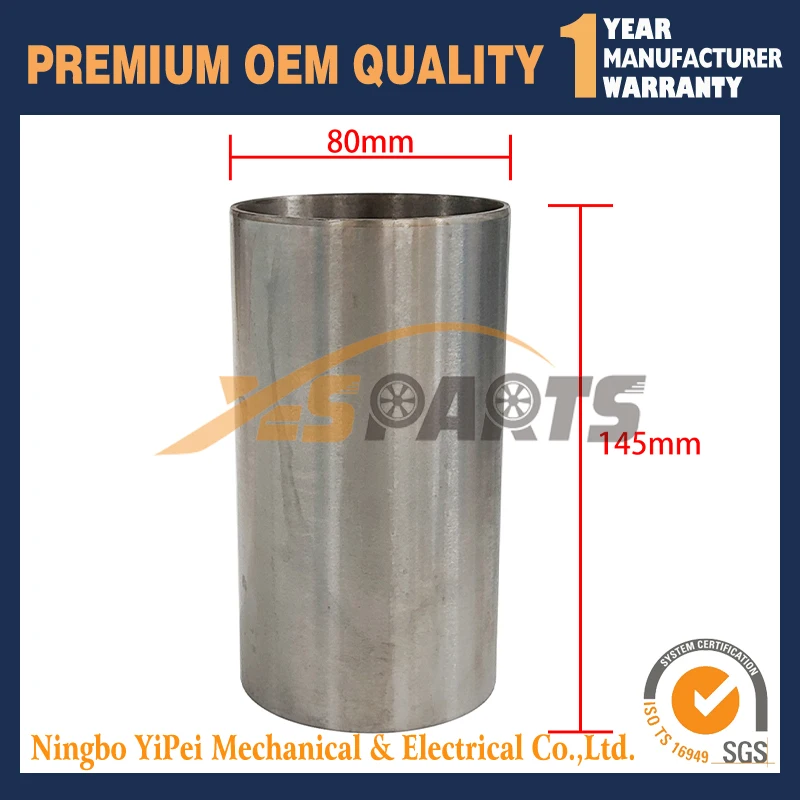 4 pcs  STD Cylinder Liners (Semi-finished)  for Kubota V1405 Engine