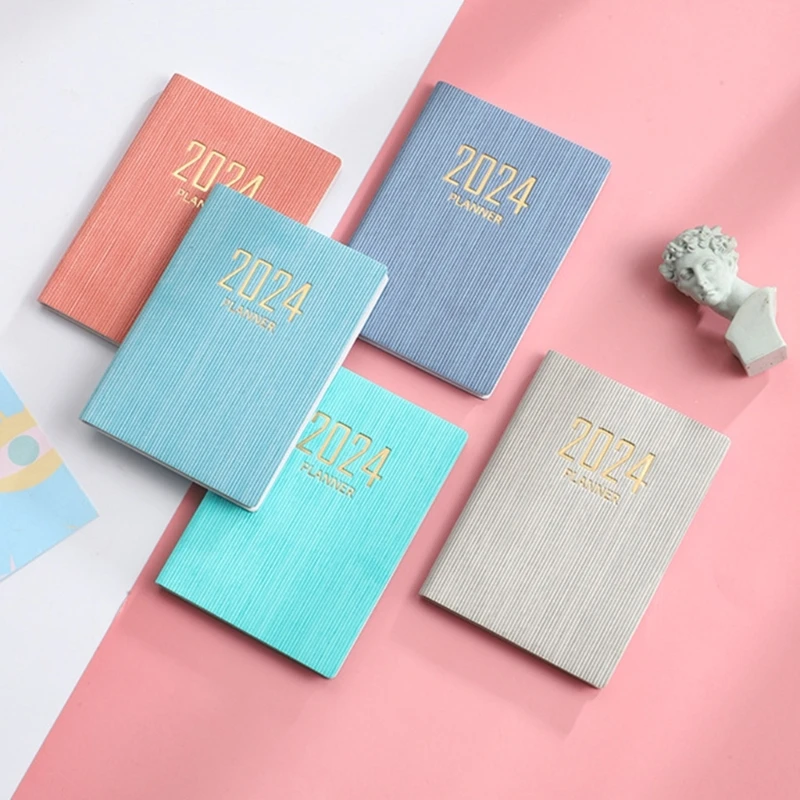 2024 Agenda Book Schedule Notebook Daily/Weekly/Monthly Planner School Office Supplies Journaling Notebooks for Students