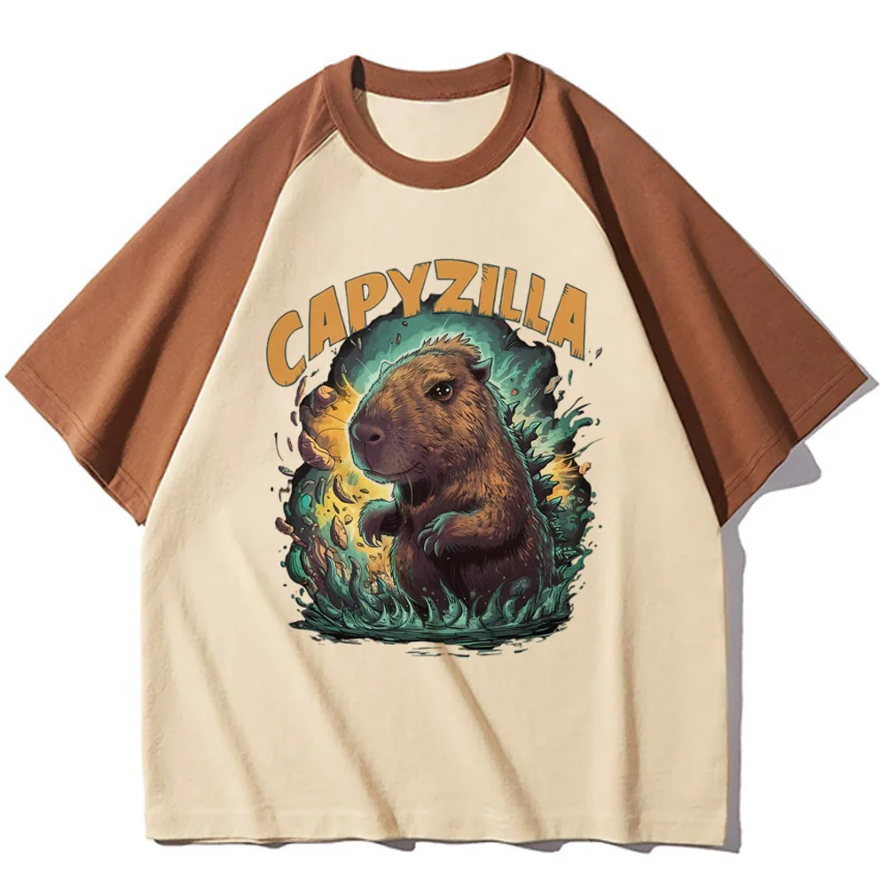 Funny Capybara t-shirt female aesthetic women korean clothes harajuku  top tees Classic anime kawaii Graphic Trendy streetwear