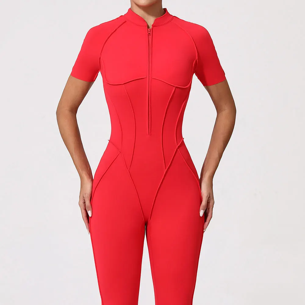 

Gym Jumpsuit Woman Tracksuit Zipper Long Sleeved Sets Sports Overalls for Women's Fitness Suit Yoga Clothing Workout Sportswear
