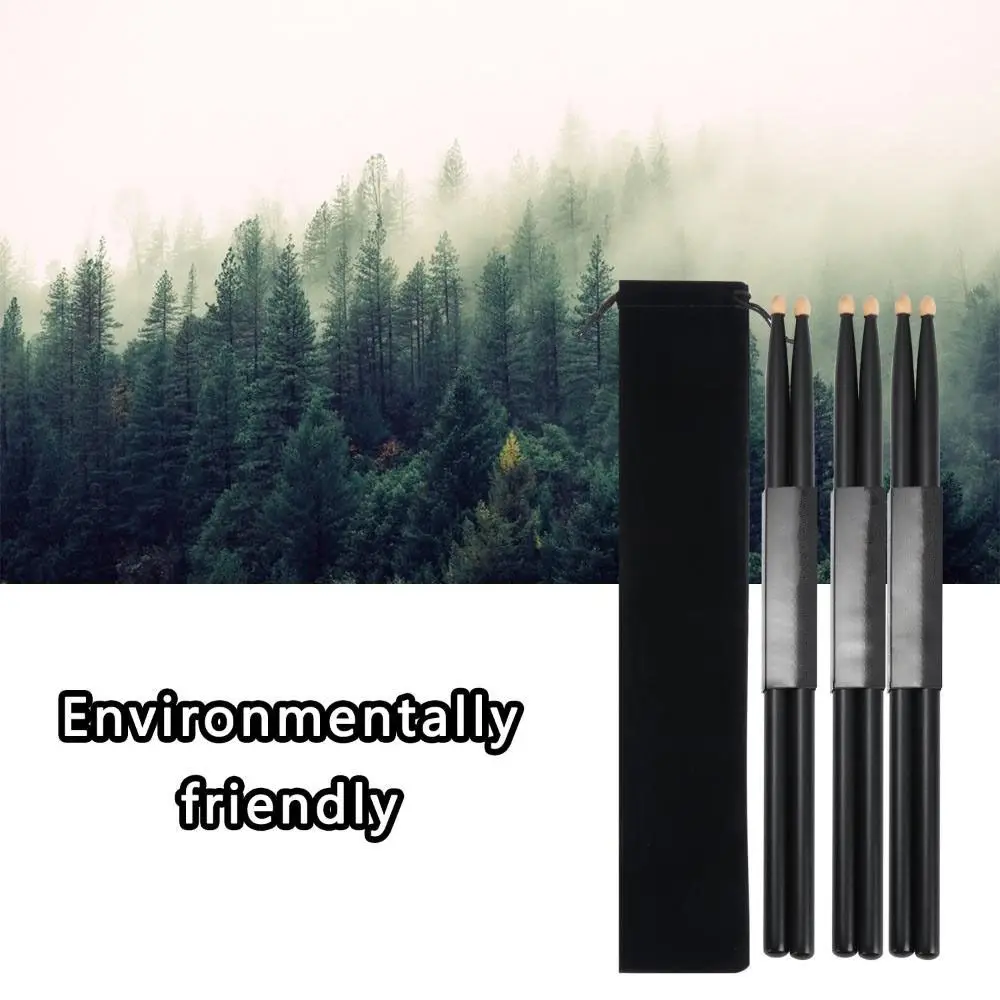 1Pairs Black Maple Wood Classic 5A Professional Drum Sticks Musical Instruments Drumsticks With Carrying Bag for Beginners