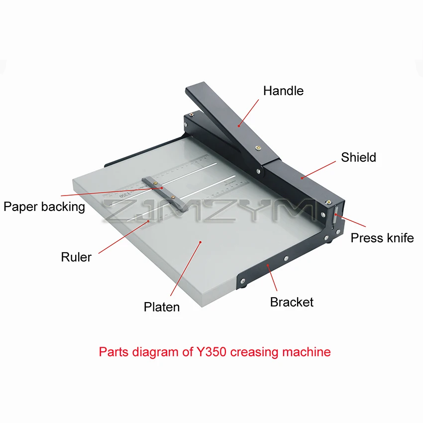 A3 +paper Creaser Paper Creasing Machine Manual Paper Folding Machine, Y350 Paper Grater with Crimping Length 351mm