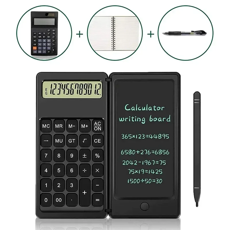 Solar Scientific Calculator with LCD Notepad Office School Students Functions Professional Portable Foldable Calculator