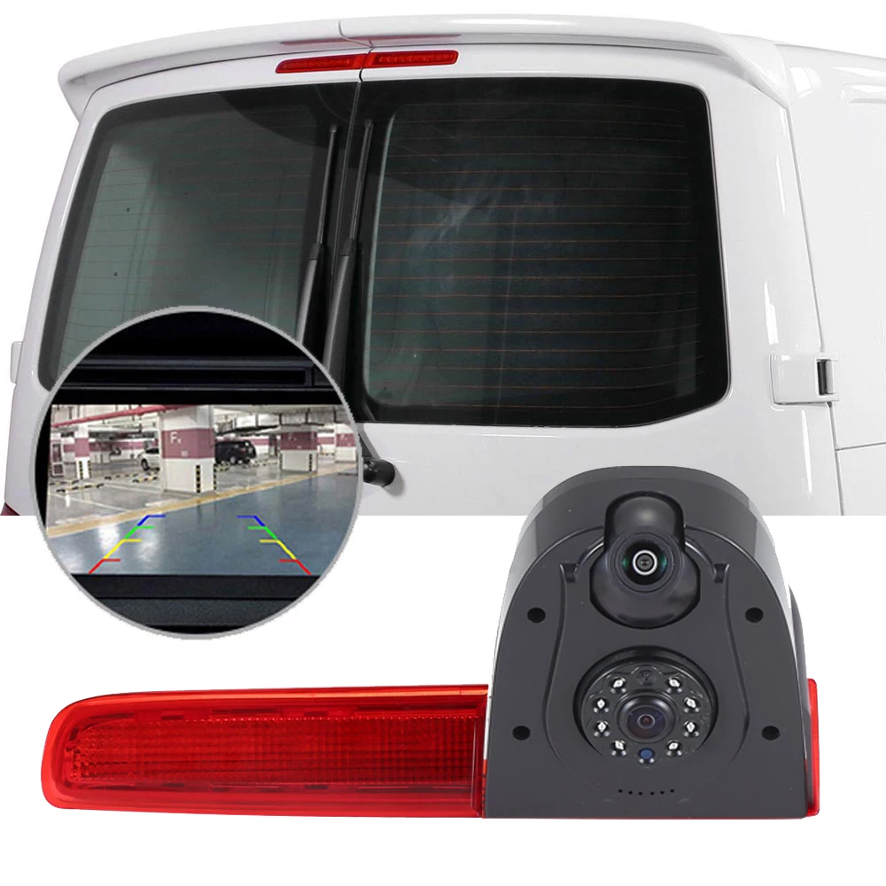 Double reversing camera for VW T5 Multivan T6 Caravelle Bus MPV SUV tailgate high Brake light HD