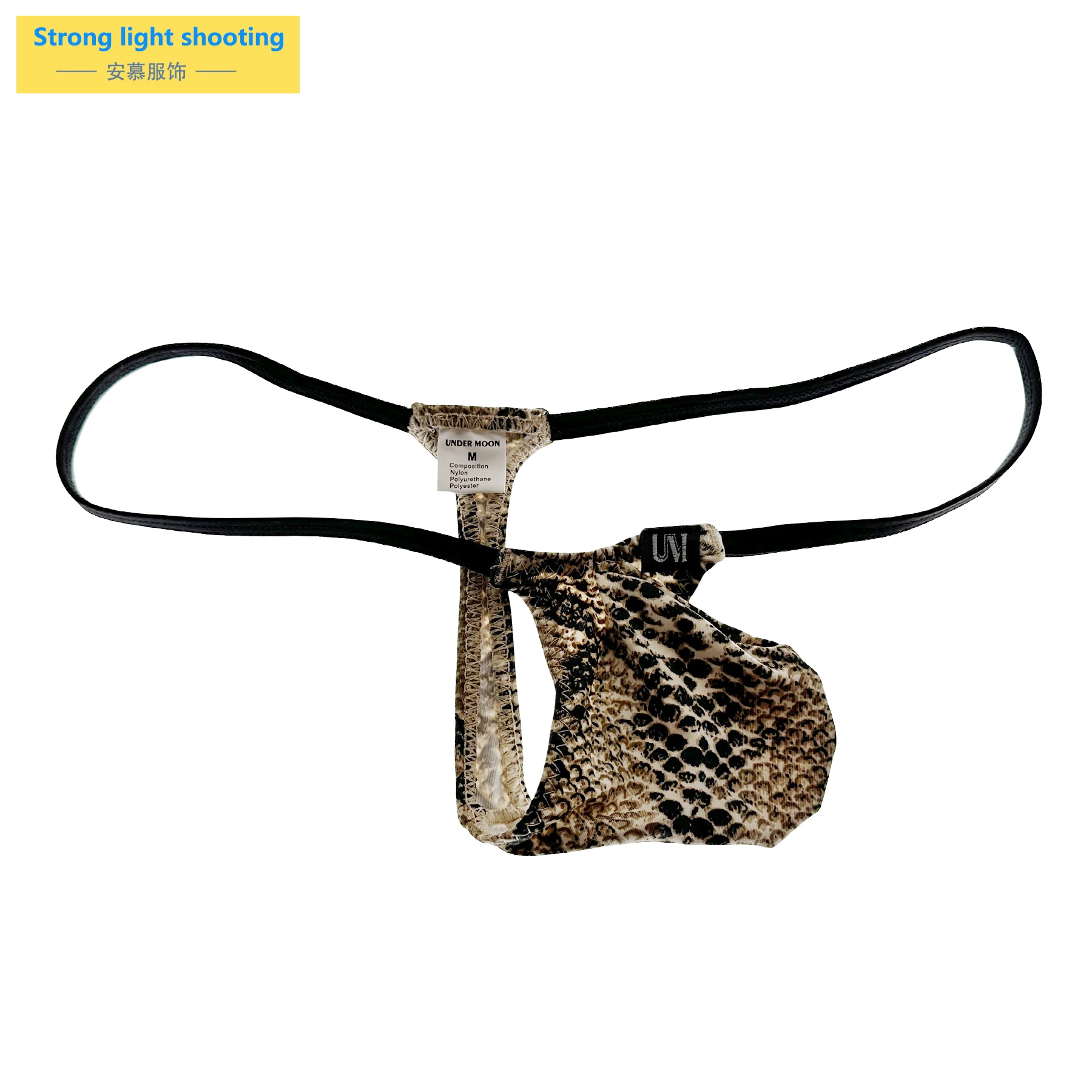 men\'s sexy thongs leopard-printting color elastic t-back underwear ultra-low waist g-strings underwear