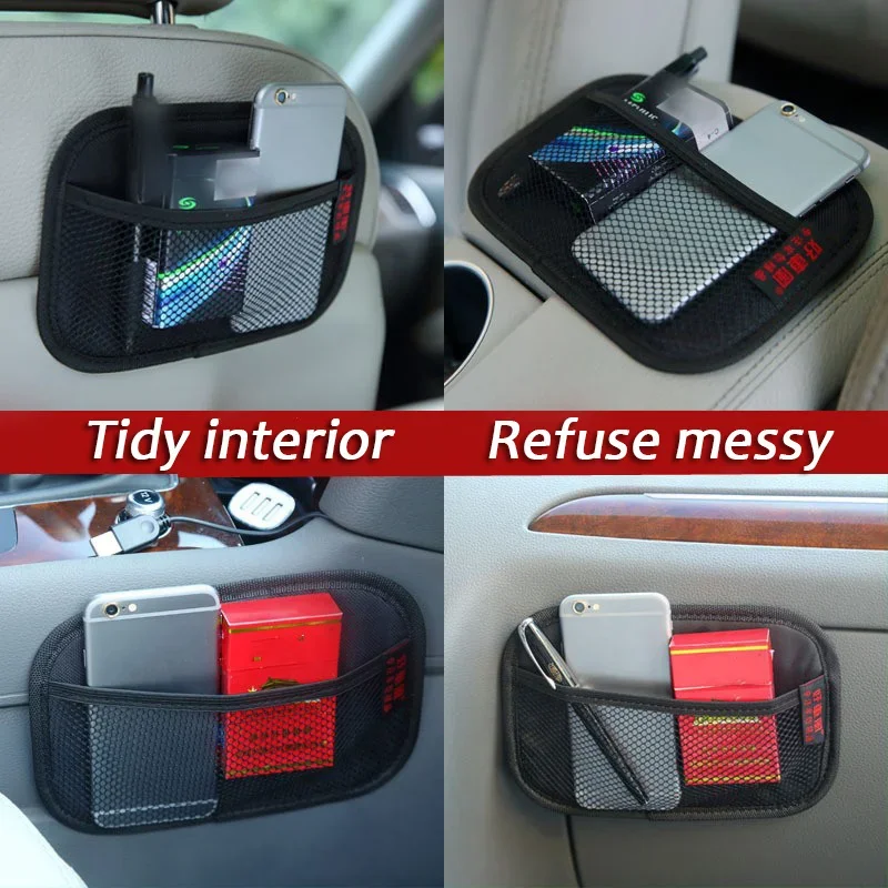 Car Mesh Bag Multifunctional Oxford Fabric Storage Pocket s Coins Keys Storage Organizer Auto Stowing Tidying Car Gadget