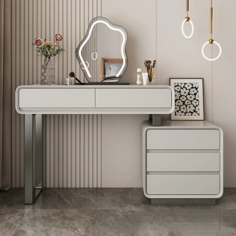 

minimalist dressing table with three cupboards integrated dressing table bedroom luxury high-grade solid wood dressing table
