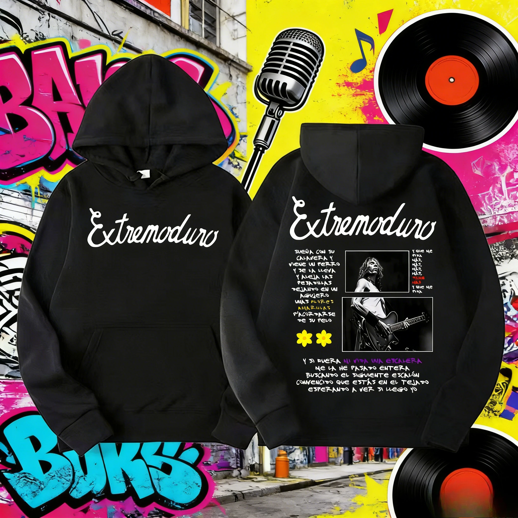 روك باند إكستريمودورو تور 2025 ميرش قمصان سويت شيرت بقلنسوة للرجال والنساء، بلوزات عصرية بقلنسوة على طراز الهيب هوب #1