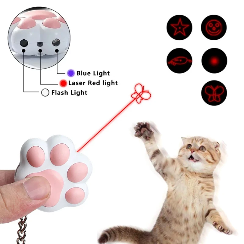 

Pet Cat Laser Toys Rechargeable Multifunctional Cats Interactive Transform Pattern Kitten Training Laser Toy Dog Cat Accessories