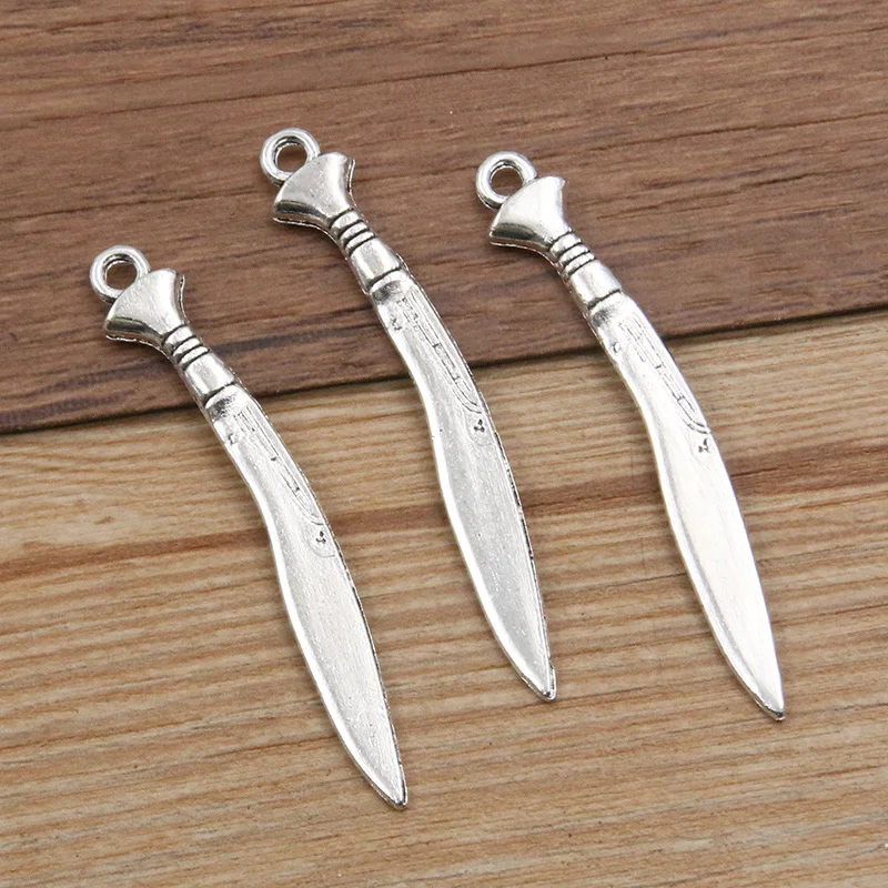 10PCS 5 Styles Wholesale Mixed Alloy Antique Knight Sword Knife Charms For Jewelry Making DIY Handmade Weapons Pendant