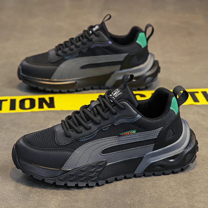 Men's Sneakers Lace-up Mens Vulcanized Shoes Breathable 2024 Men Wear-resistant Shoes Mesh Outdoor Running Shoes Tenis
