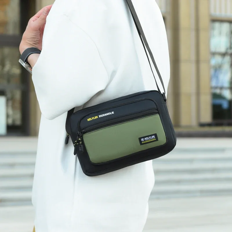 

New Ox Cloth Men's Crossbody Bag Multi-Layer Busin Money Bag Mobile Phone Bag Casual Oulder Bag for Middle-Aged Men