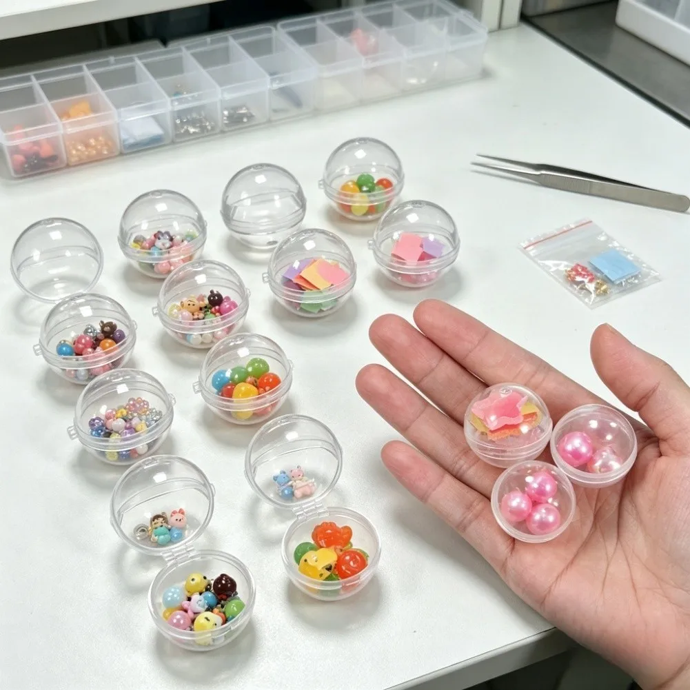 200 Stück Transparente Runde Kugelkapseln 2,8 cm Durchmesser, Befüllbare Plastikkugeln für Verkaufsautomaten, Bastelarbeiten und Dekorationen