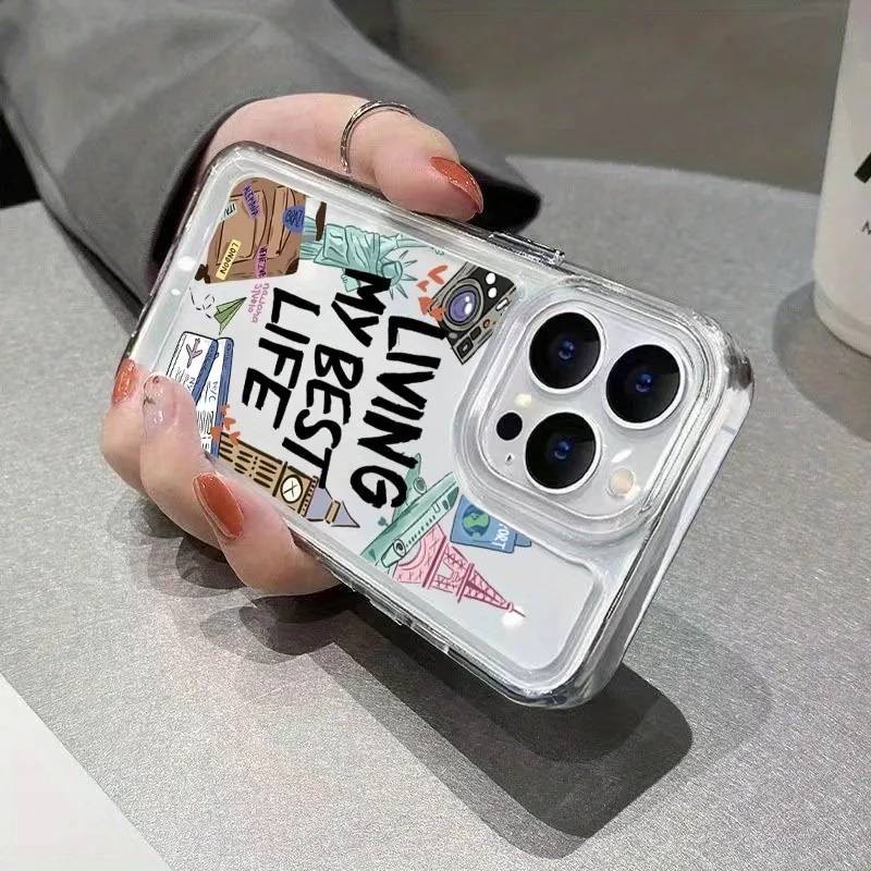 เคสโทรศัพท์ใสลายการเดินทางในเมือง รุ่น New Space วัสดุ TPU เหมาะสำหรับ iPhone 17 Pro Max iPhone 16 15 14 13 12 11 XS Xr X 7 8 12/13 Mini Plus Pro Max Se ของขวัญวันเกิด/ครอบครัว/คู่รัก/เพื่อน