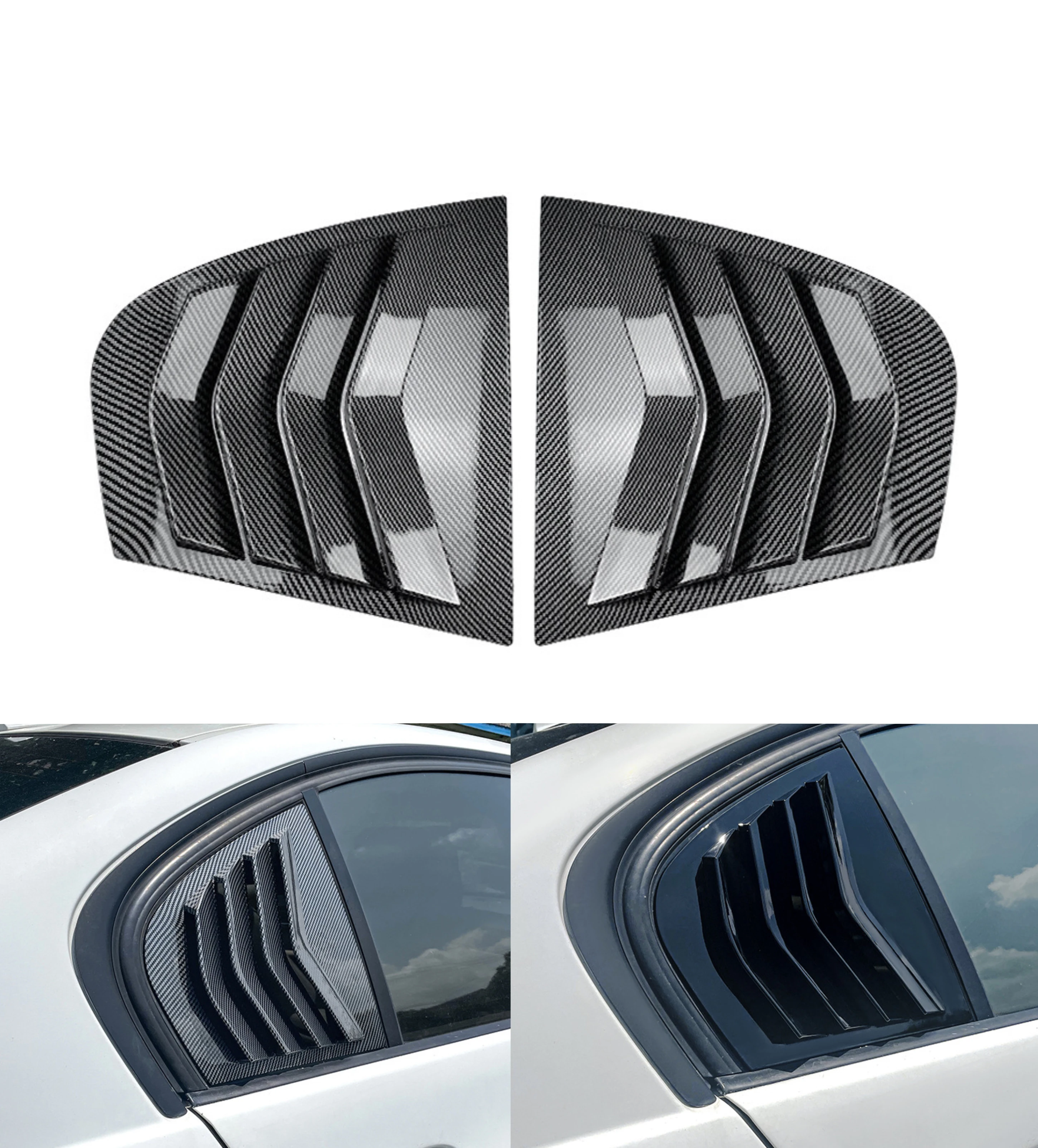 

For BMW 3 Series E90 320i 330i M3 2005-2011 Rear Window Scoop Louvers Side Vent Sun Shade Windshield Cover Sticker