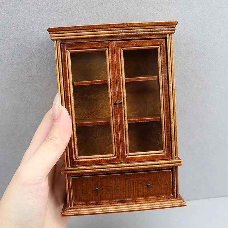 

1:12 Scale Miniature Doll House Wine Cabinet Decoration Toy Furniture Storage