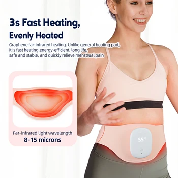 Upgraded 3.0 pcs heating pad hot compress abdominal massage 3000mah warm womb belt waist back pain relieve women gift