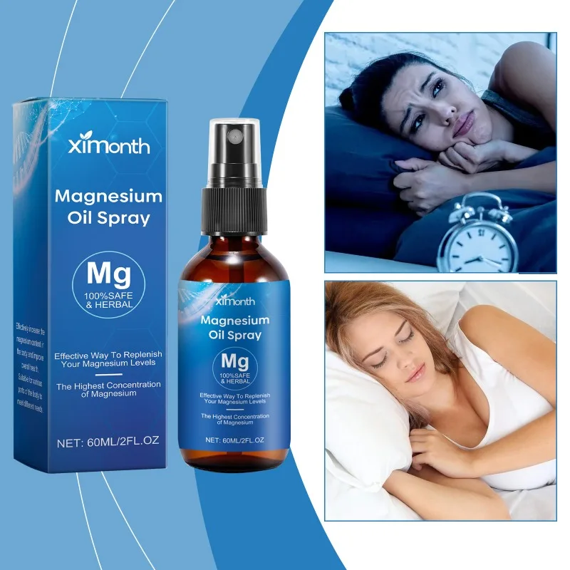 Magnesium Oil Spray Reduce Nerves Anxiety Calm Mood Relax Care Soothe Sleep Relieve Sleep Discomfort Natural Ingredients Spray