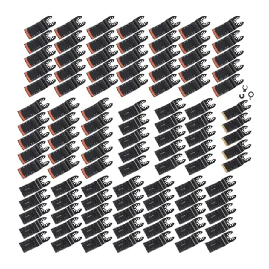 

105-Piece Oscillating Tool Blade Set Titanium and High Carbon Steel Blades for Wood Plastic Metal