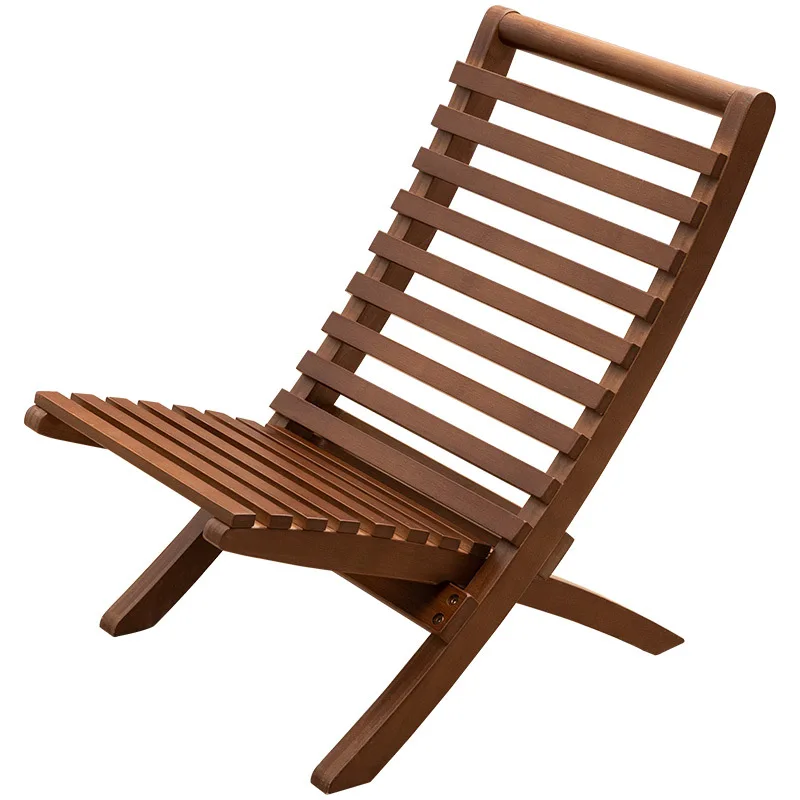 

&Outdoor Camping Bamboo Thickened Portable Folding Recliner Chair Modern Simple Design Garden Leisure Household Living Room