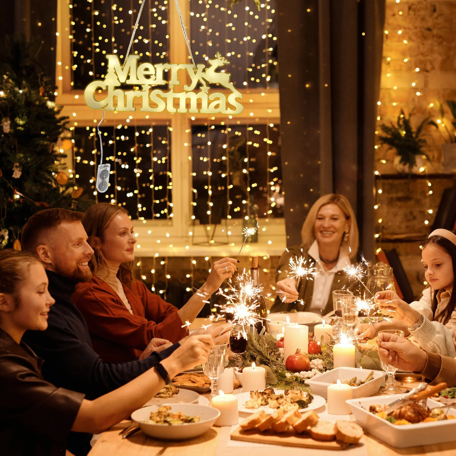 لوحة إضاءة محمولة لتزيين عيد الميلاد، تصميم معلق للاستخدام الداخلي والخارجي، مصباح جارلاند لعيد الميلاد، مصباح جو عيد الميلاد #2