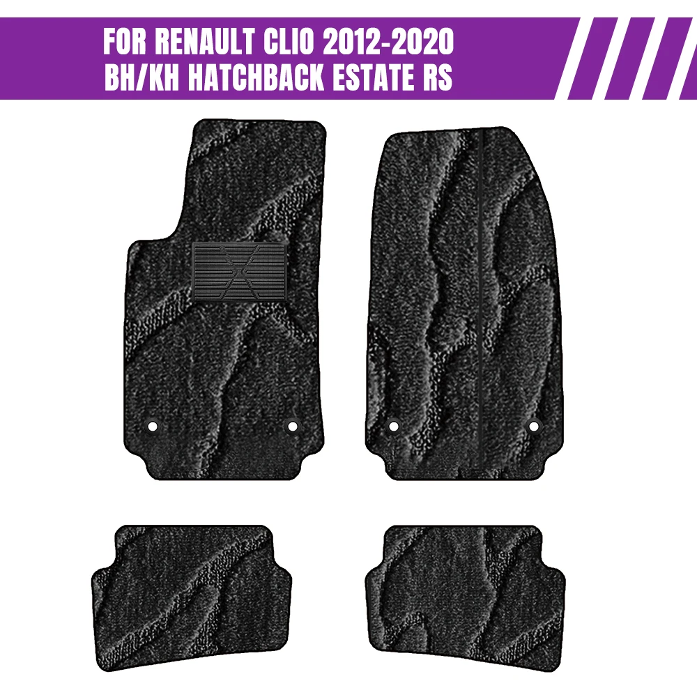 Car Floor Mats For Renault Clio 2012-2020 BH/KH Hatchback Estate RS Car-Specific Fit Car Mat Interior Accessories
