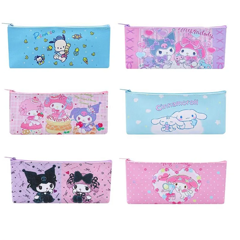 lapis bonito pochacco para meninas sanrio melodia kuromi pu leather pen bolsa material escolar kids gift 18 pcs lot case 01