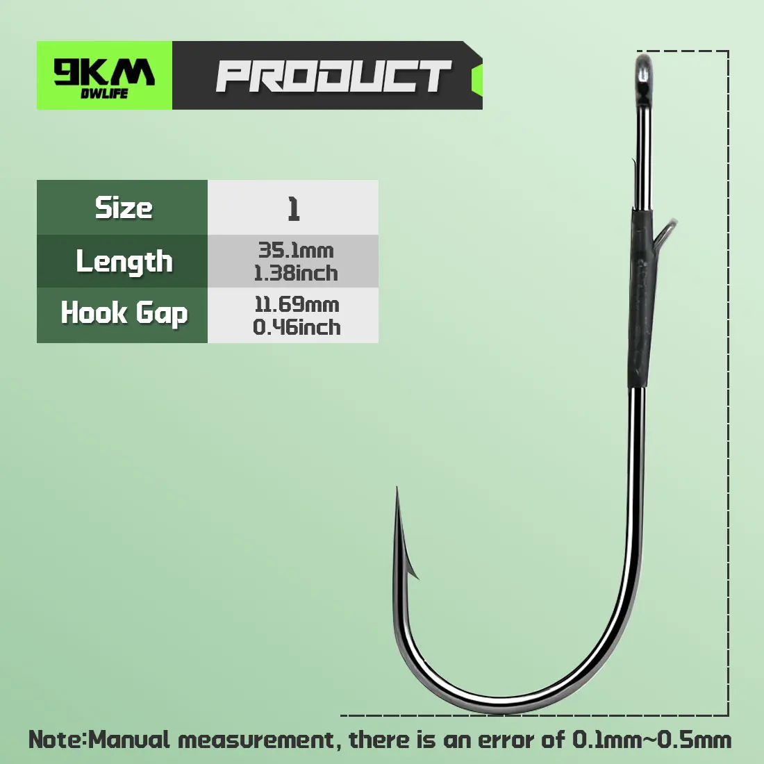 9KM 10-20PCS Baitholder Wurm Haken Angeln High Carbon Stahl Haken für Bass Fishing Flipping Punching Pitching Texas Drop Shot Rig