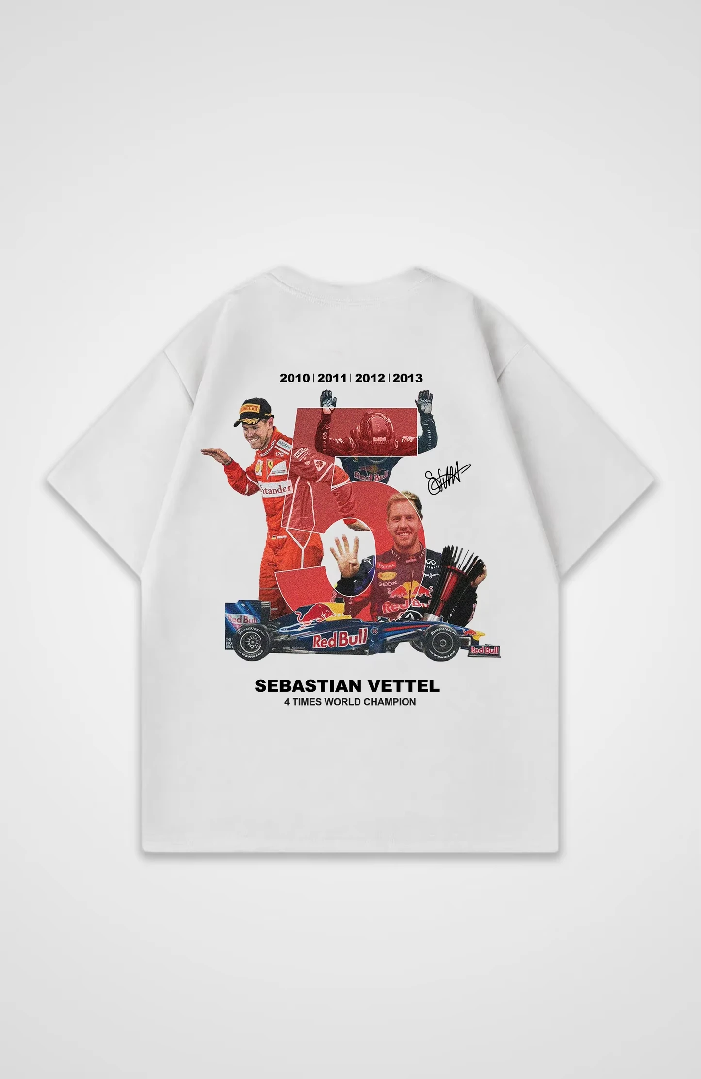 

Sebastian Vettel Oversized Shirt 2025 Summer New Classic F1 Shirt Racer T-Shirt Large Size Casual Cotton Men's Women's T-Shirt