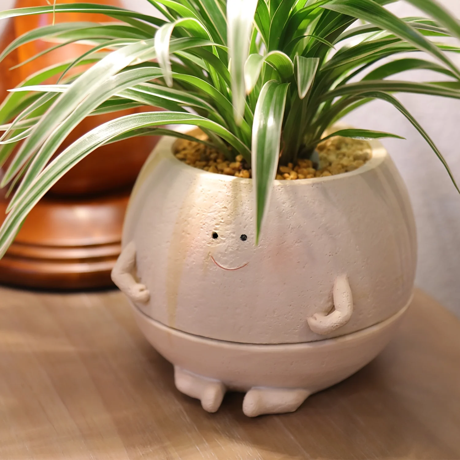 1pc Smile Face Planter Pot With Drainage Hole - Cute Head Planters for Indoor Outdoor Plants - Unique Funny Plant Pot