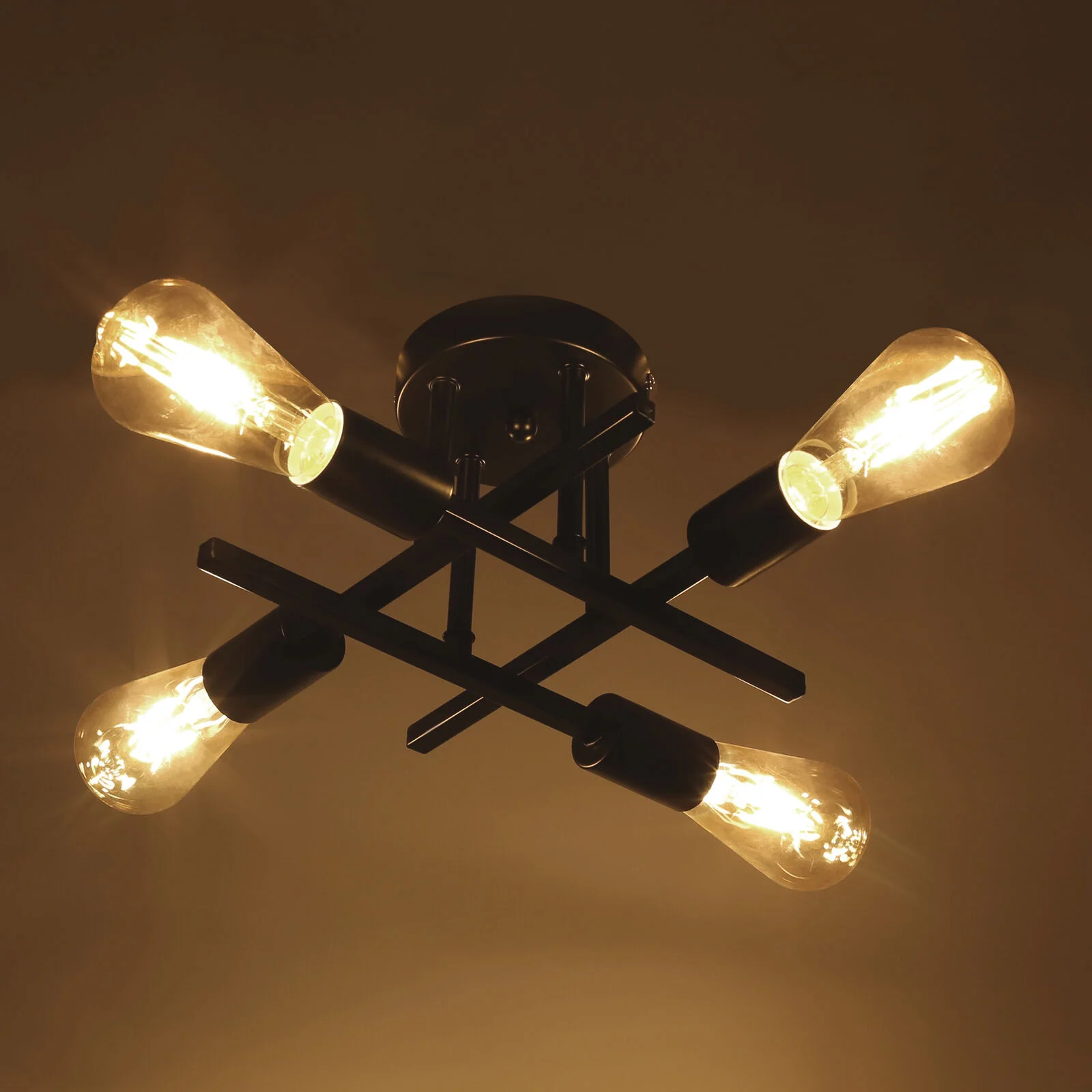 Lampu Langit-langit 4 Lampu Semi Flush Mount Lampu Langit-langit Lampu Langit-langit Lampu Sputnik untuk Dapur Ruang Keluarga Kamar Mandi