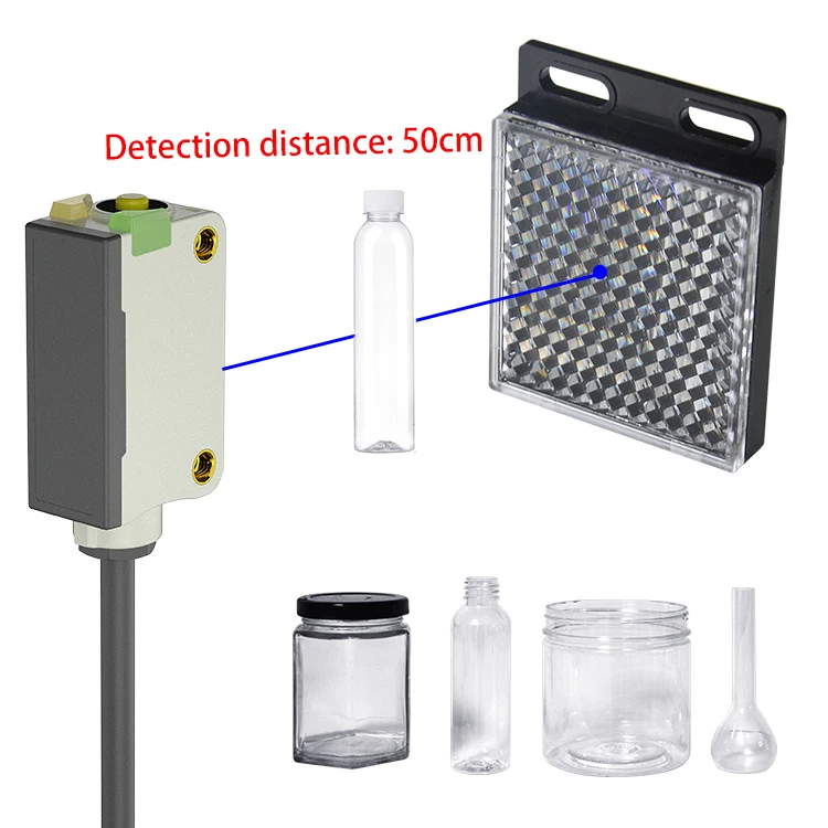 FUWEI FGNE10-50NFR-T Spiegelreflexion Hintergrundunterdrückung Fotoelektrischer Sensor Transparente Filmerkennung Elektrische Augenlinse – Detail 3