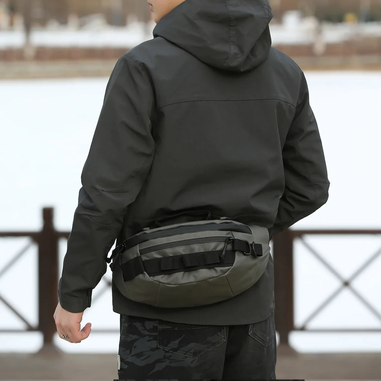 Men Fishing Lure  Waterproof Tactical Fanny Pack Multifunctional Fishing Tackle  Anti-Theft  Outdoor Camping