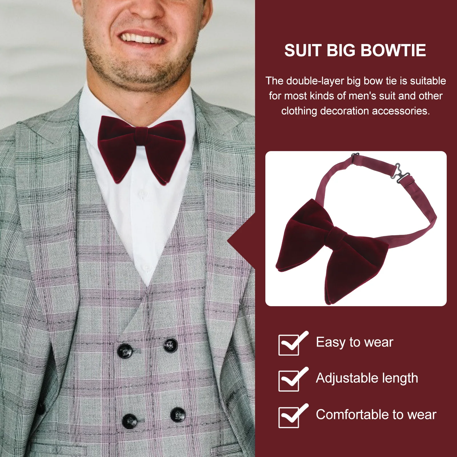 

1pcs Bowtie Men Fashion Suit Shirt Accessories Wedding Party Formal Events Elegant Bow Knot Design Suit Clothes Decor