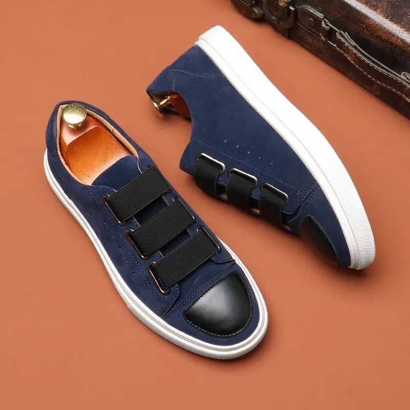 

Мужская обувь для скейтборда, кроссовки, мужские повседневные кожаные туфли без шнуровки, лоферы, мужские уличные туфли на плоской подошве для вождения, большие