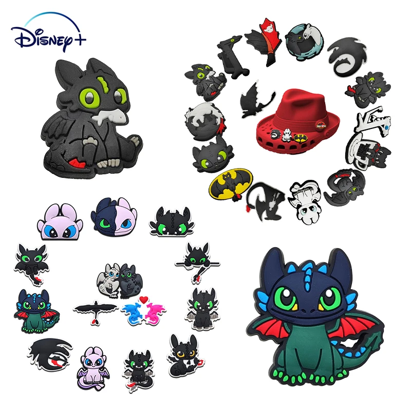 

Disney Toothless14-120PCS Shoes Charms DIY PVC Shoe bag Accessories For Kids Dragon Wristband Pendant Decoration Xmas Gifts