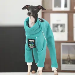 Fashion Italian Greyhound Clothes Blue Stretch Soft Fleece Whippet 4-legged Outing Dog Clothes Greyhound Warm Clothes in Winter