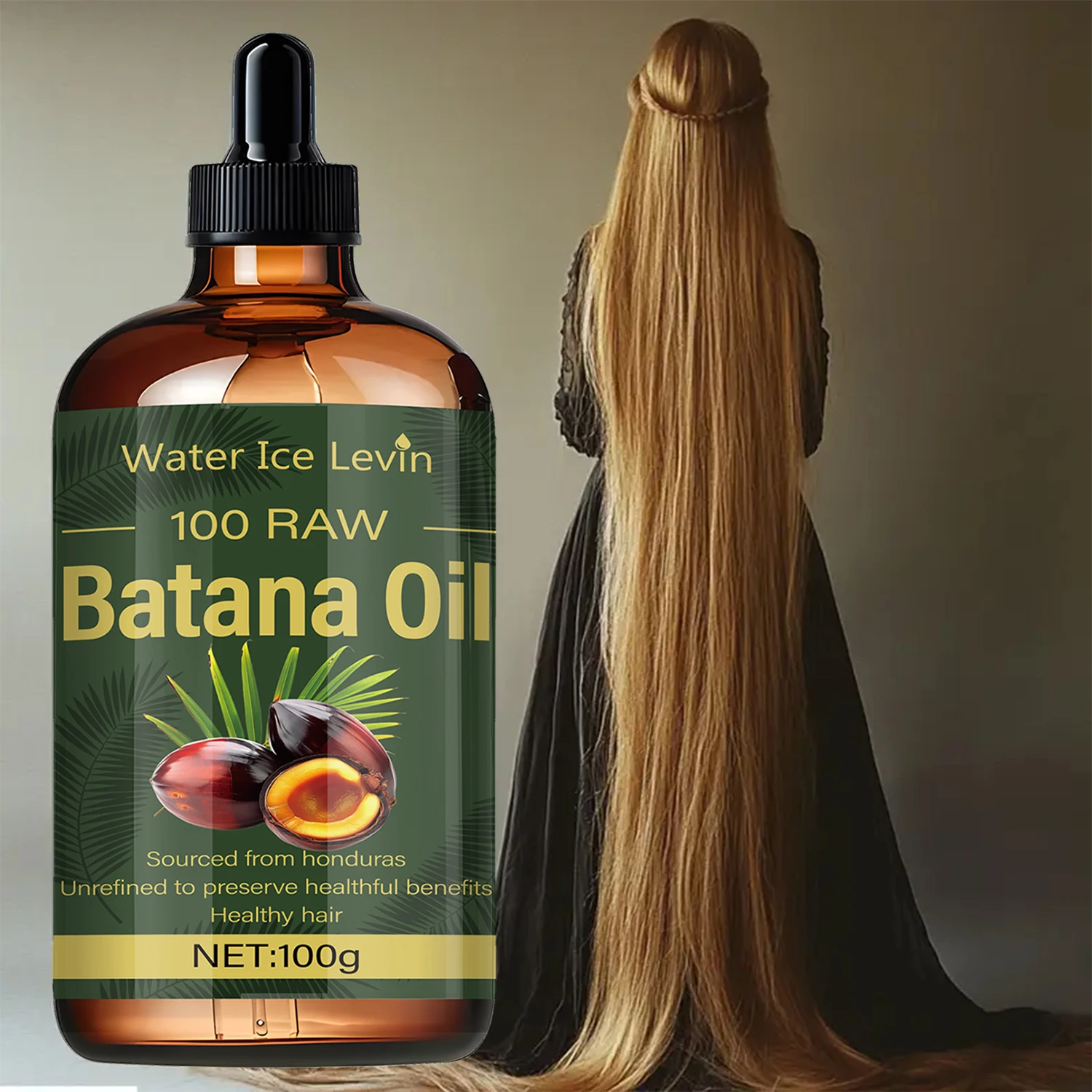 Aceite de Cabello Batana 100% Puro. Hidrata, fortalece y repara las puntas abiertas. Satisfacción Saludable. Agua, Hielo, Levin. 100g Origen Honduras