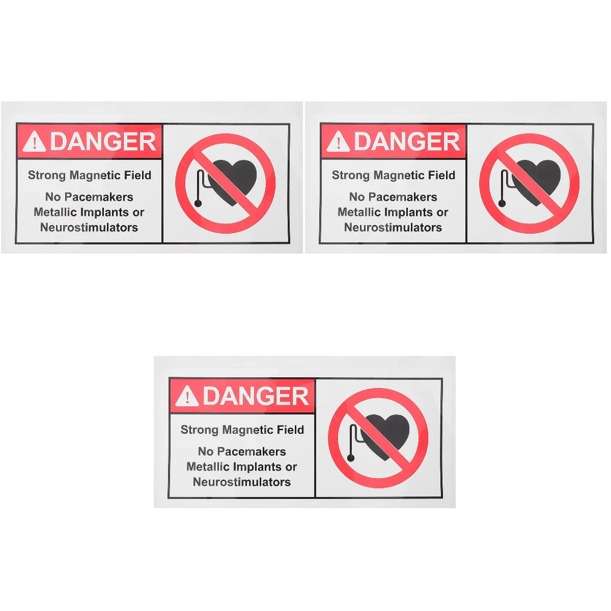 

3 PCS Stickers Pacemaker Warning Pp Synthetic Paper Caution Magnetic Field Signs