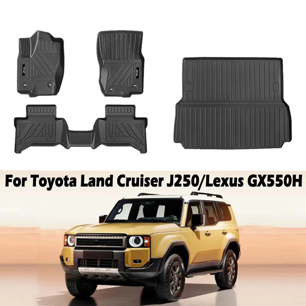 

Floor Mats for Toyota Land Cruiser Prado LC250 5 Seat TPE All Weather Floor Liners Trunk Mat Accessories 2024 2025
