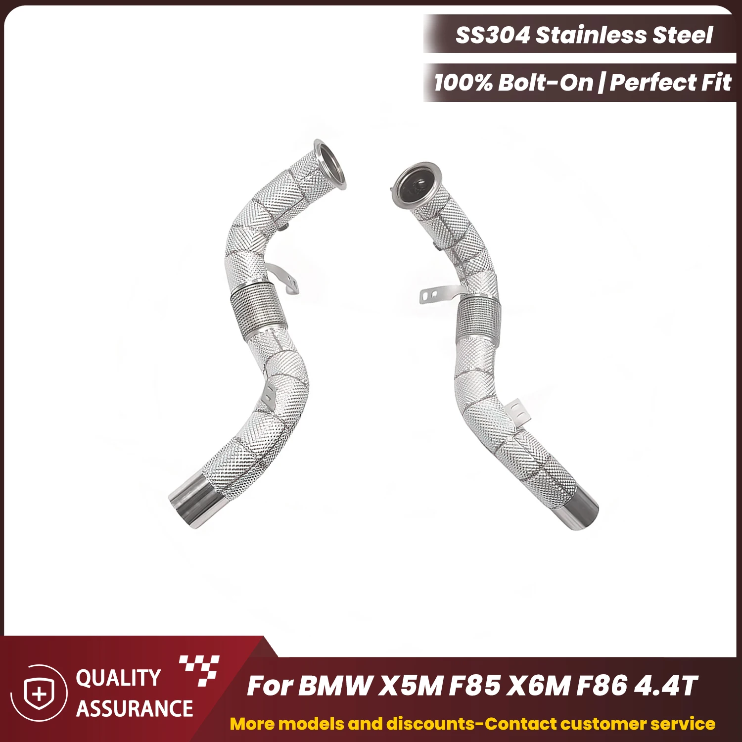 

ECCF Sports Downpipe With Heat Shield For BMW X5M F85 X6M F86 4.4T Aggressive Exhaust Sound High Flow Performance Upgrad